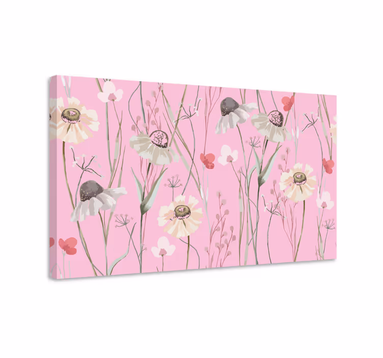 Delicate floral pattern slikarsko platno z rožami - TenStickers