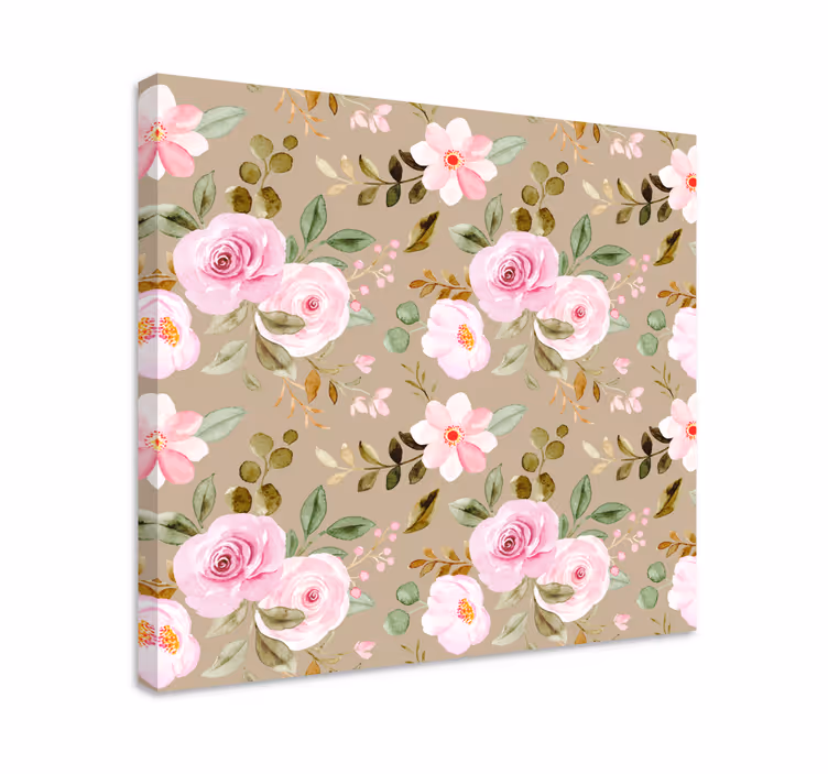 Blush bloom composition slikarsko platno z rožami - TenStickers