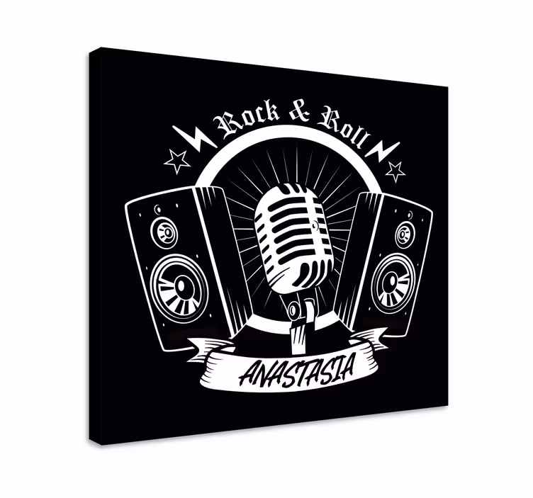 Retro microphone design platno slikanje glasbe - TenStickers