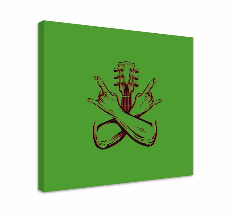 Guitar hand symbol platno slikanje glasbe - TenStickers