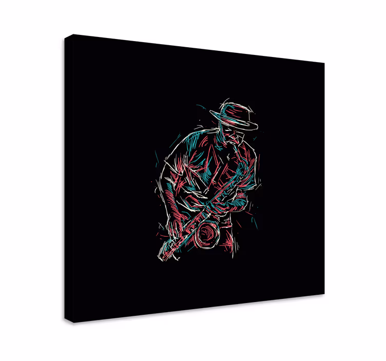 Saxophone player platno slikanje glasbe - TenStickers