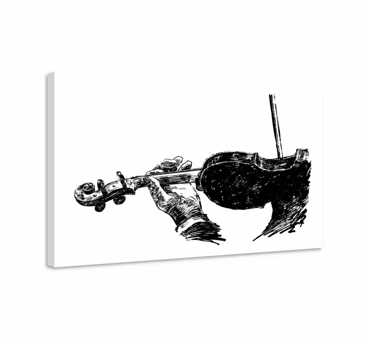 Violinist in action na platnu glasbe - TenStickers