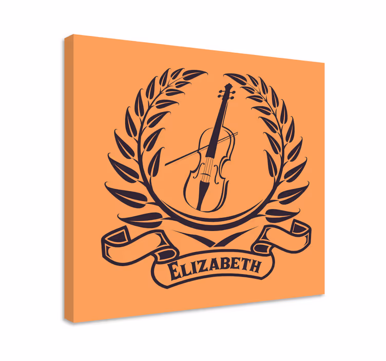 Violin laurels emblem platno slikanje glasbe - TenStickers