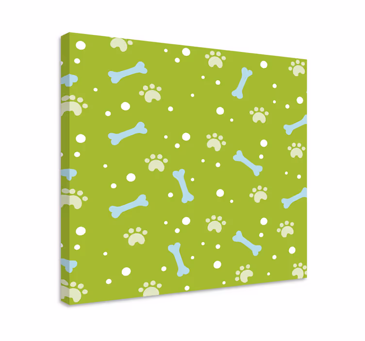 Paw print pattern platno slikarstvo pes - TenStickers