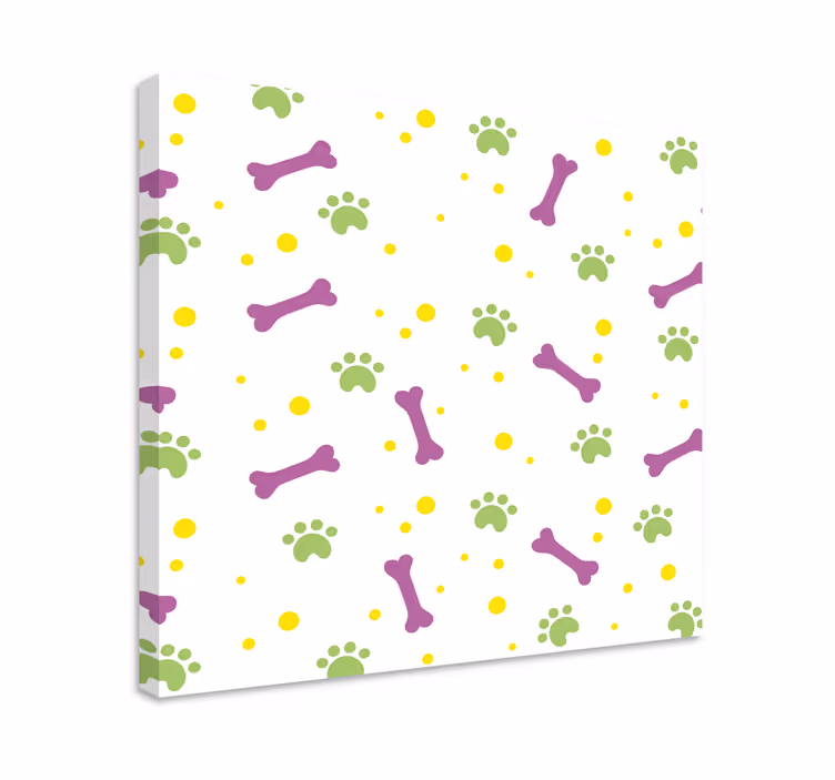 Vibrant paw imprints platno slikarstvo pes - TenStickers
