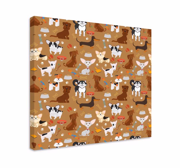 Brown puppies platno slikarstvo psa - TenStickers