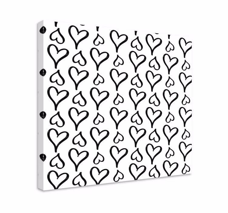 Hearts pattern design platno s citatom za notranjo opremo - TenStickers