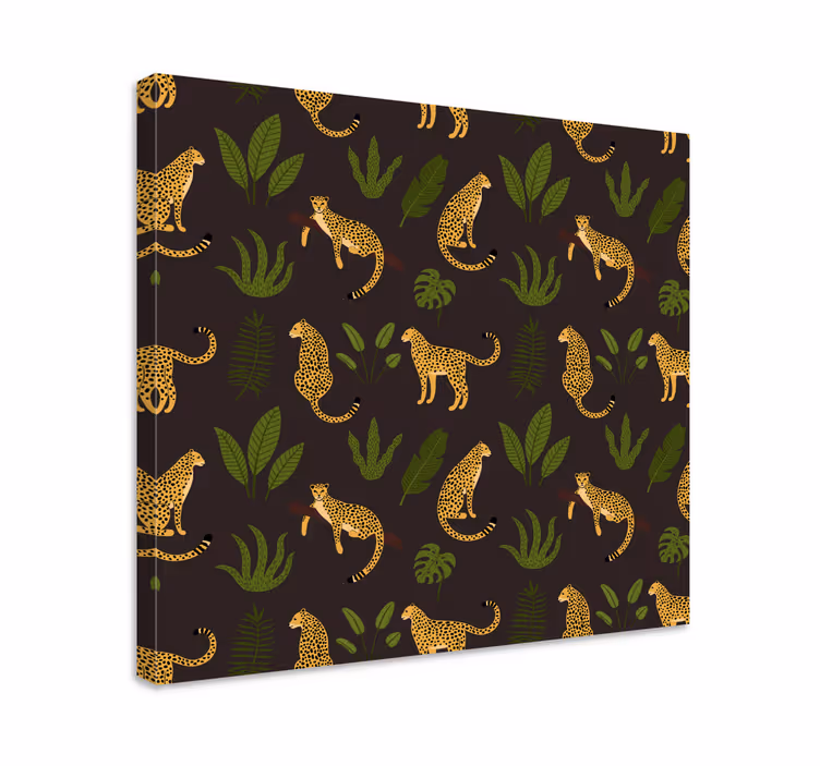 Leopards and leaves platno slikarstvo psa - TenStickers
