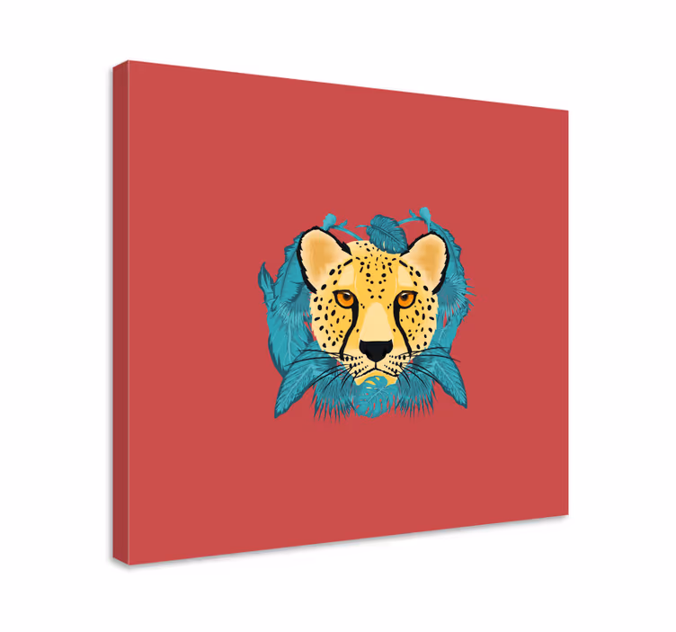 Cheetah with foliage platna slike z motivi živali - TenStickers