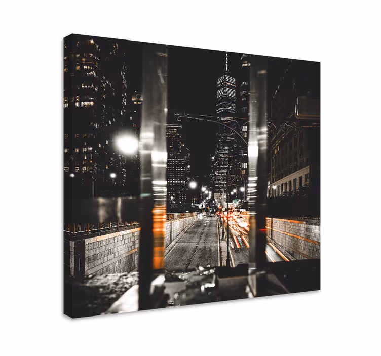 Urban night scene platno s slikami mest in držav - TenStickers