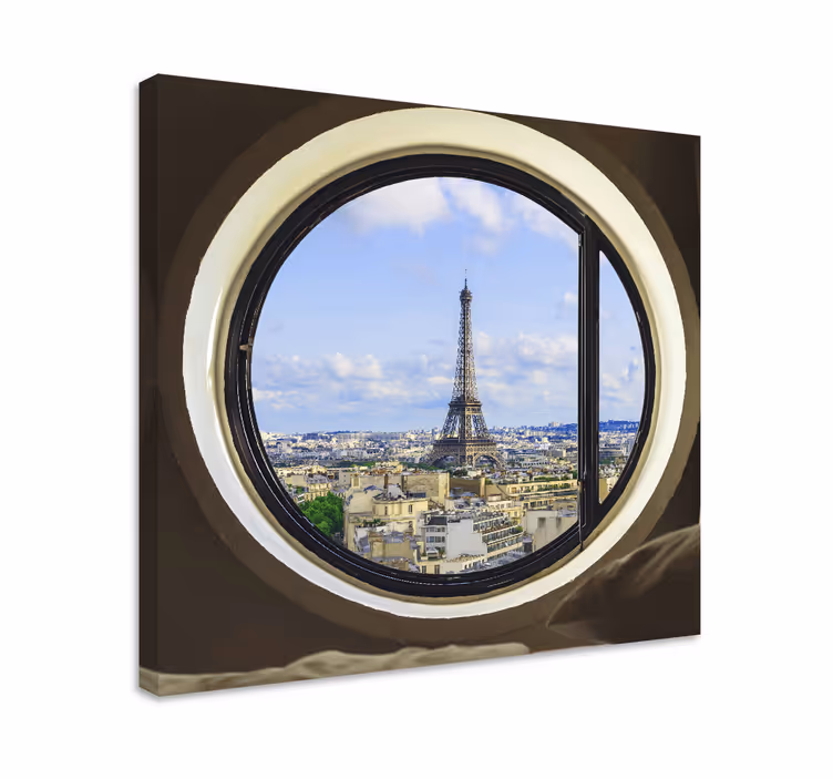 Eiffel tower view platno z mestnimi in državnimi motivi - TenStickers