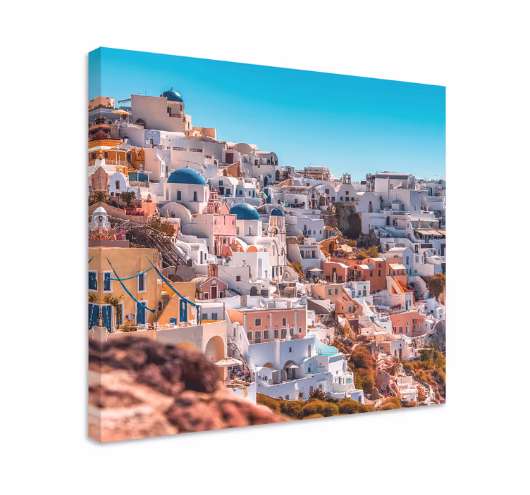 Santorini scenic view platno z mestnimi motivi - TenStickers