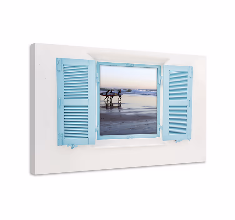 Coastal window view platno s slikami mest in držav - TenStickers