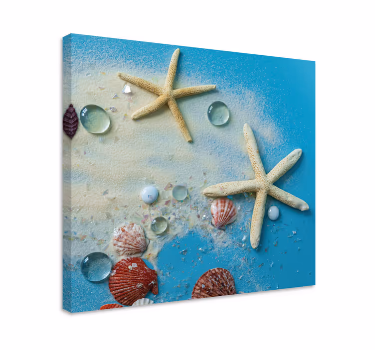 Morske zvezde na pisanem pesku 3d odtisi platna - TenStickers