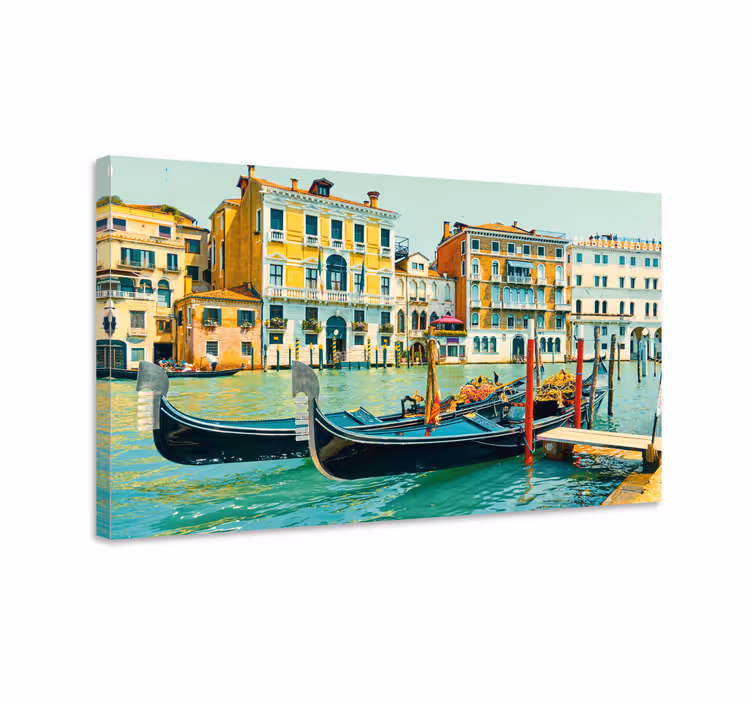 Venetian gondolas platno z mestnimi in državnim motivi - TenStickers
