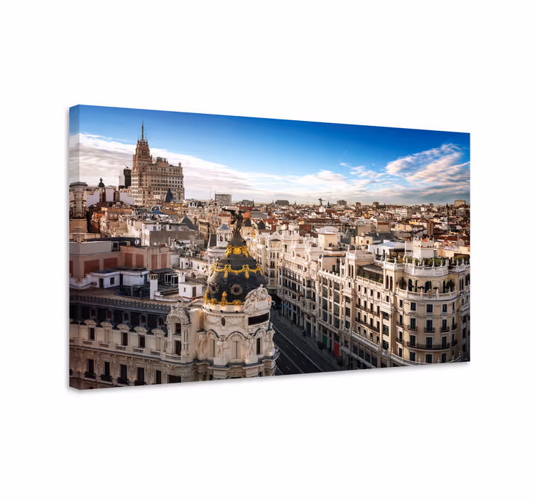 Madrid skyline view platno s slikami mest in držav - TenStickers