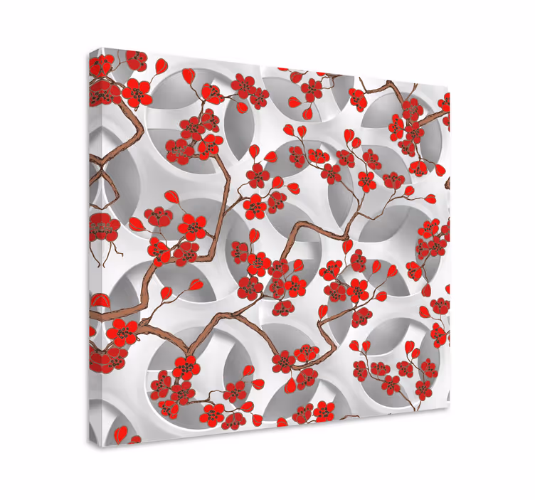 Cherry blossom boughs slikarsko platno z rožami - TenStickers