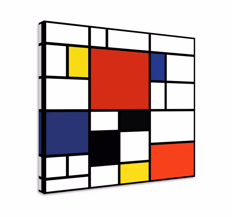 Geometric color blocks povzetek na platnu - TenStickers