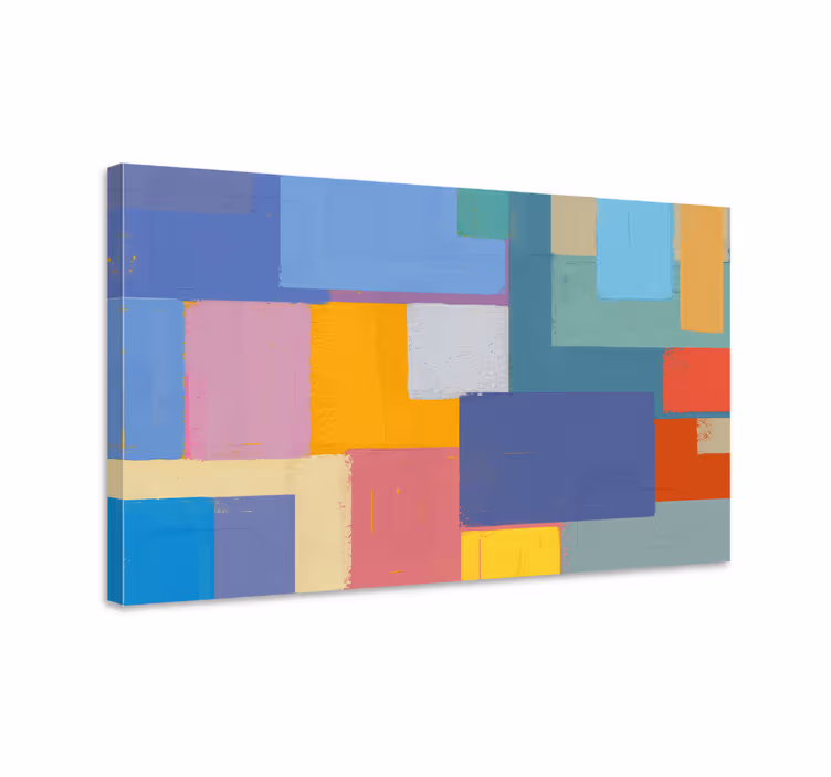 Vibrant geometric figures povzetek na platnu - TenStickers