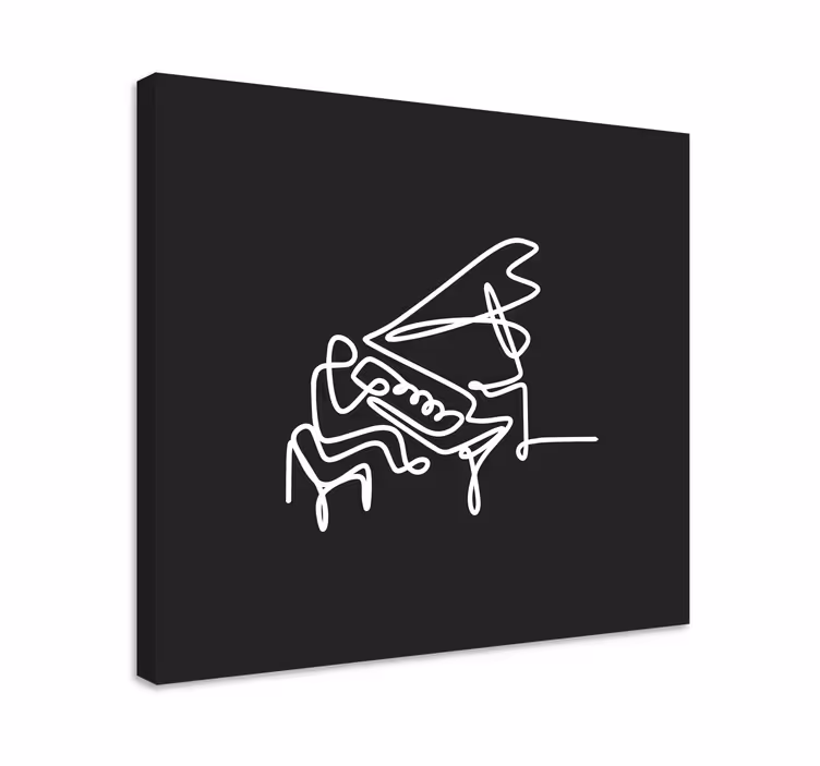 Abstract piano melody na platnu slikanje glasbe - TenStickers