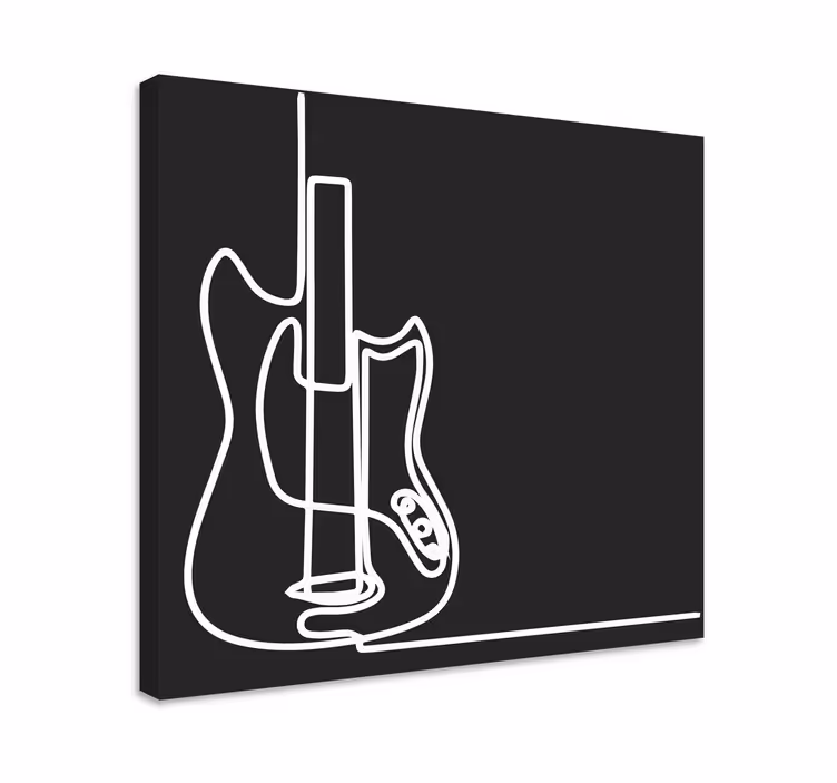 Electric guitar outline platno slikanje glasbe - TenStickers