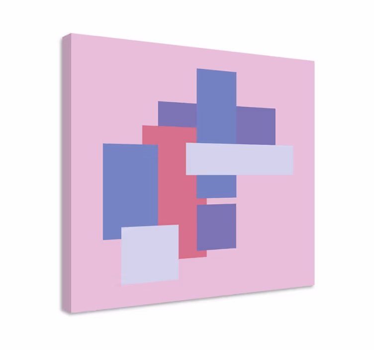 Abstract block composition geometrijski vzorci na platnu - TenStickers