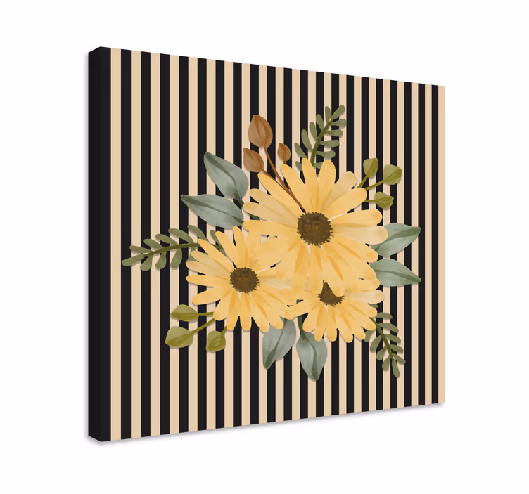 Sunny floral arrangement slikarstvo z rožami in rastlinami - TenStickers