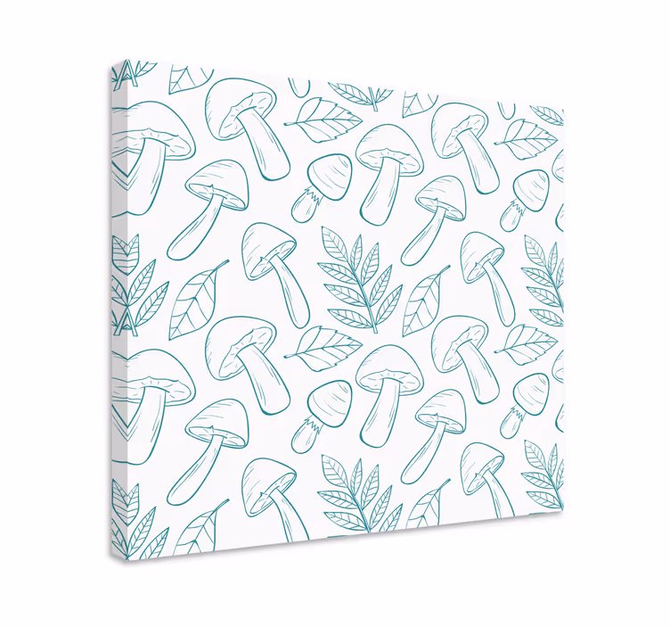 Mushroom leaf pattern slikarsko platno z rastlinami - TenStickers