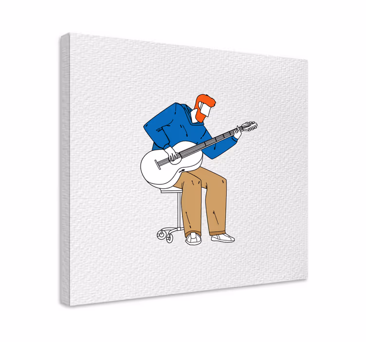 Guitarist performing music na platnu - TenStickers