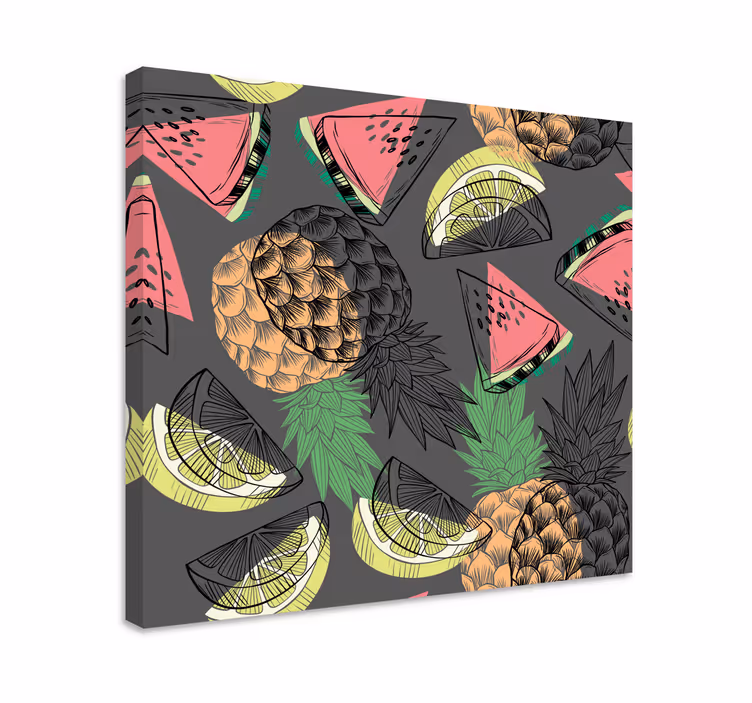 Tropical pineapple motif slikarska platna s sadjem - TenStickers