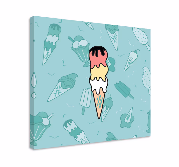 Ice cream cone delight v rustikalnem slogu - TenStickers