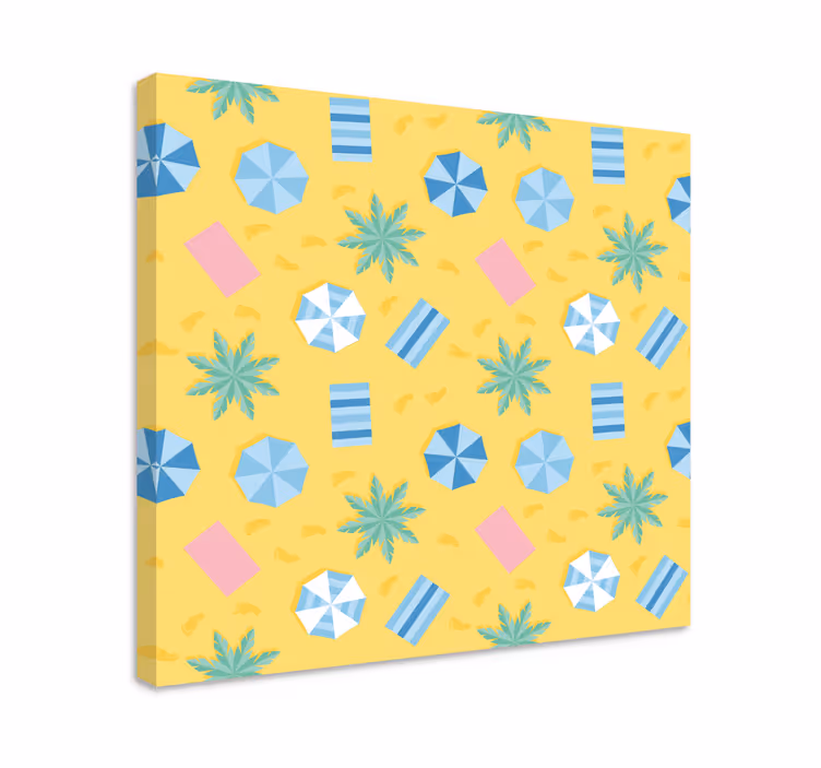 Beach essentials pattern platno z drugimi rožami - TenStickers