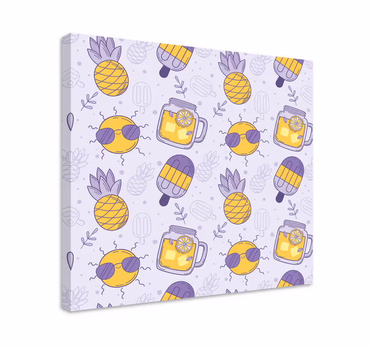 Sunny pineapple treats slikarska platna s sadjem - TenStickers