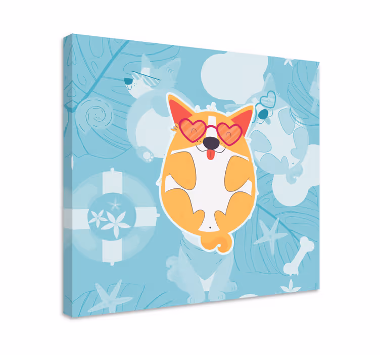 Charming corgi relaxing platno slikarstvo psa - TenStickers