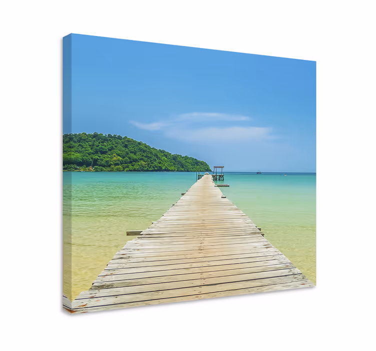 Tropski leseni most 3d odtisi platna - TenStickers