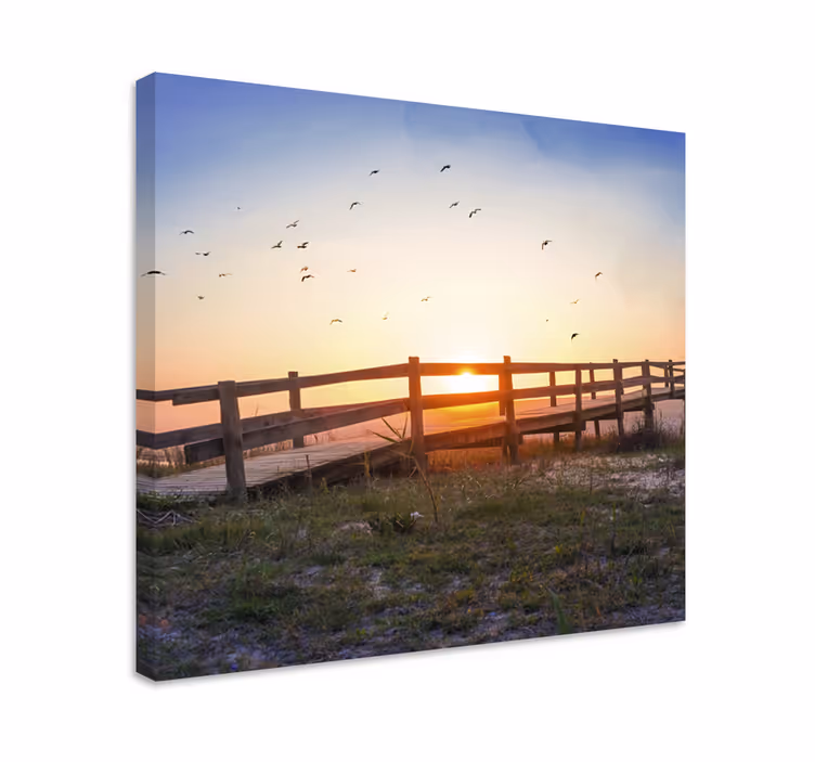 Serene sunset vista platno z zemljevidi - TenStickers