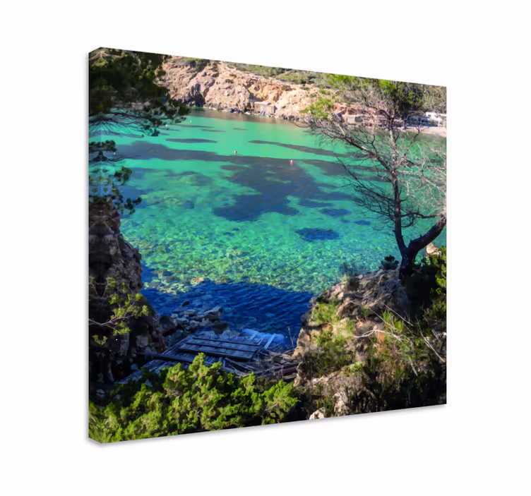 Serene oceanic landscape platno slika zemljevidov - TenStickers