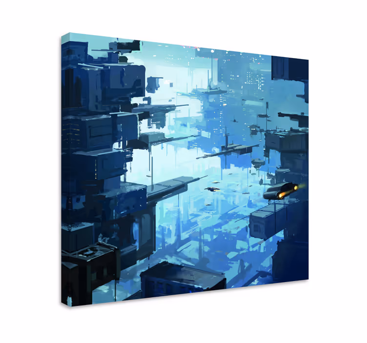 Futuristic cityscape platno z mestnimi motivi - TenStickers