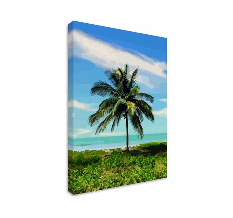 Serene palm oasis platno slika zemljevidov - TenStickers