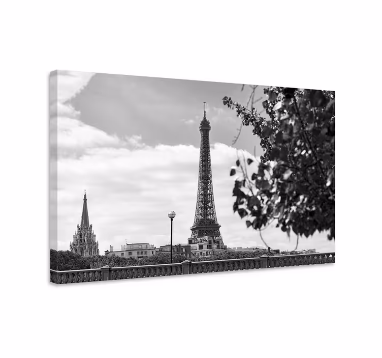 Eiffel tower perspective in platno mest in držav - TenStickers