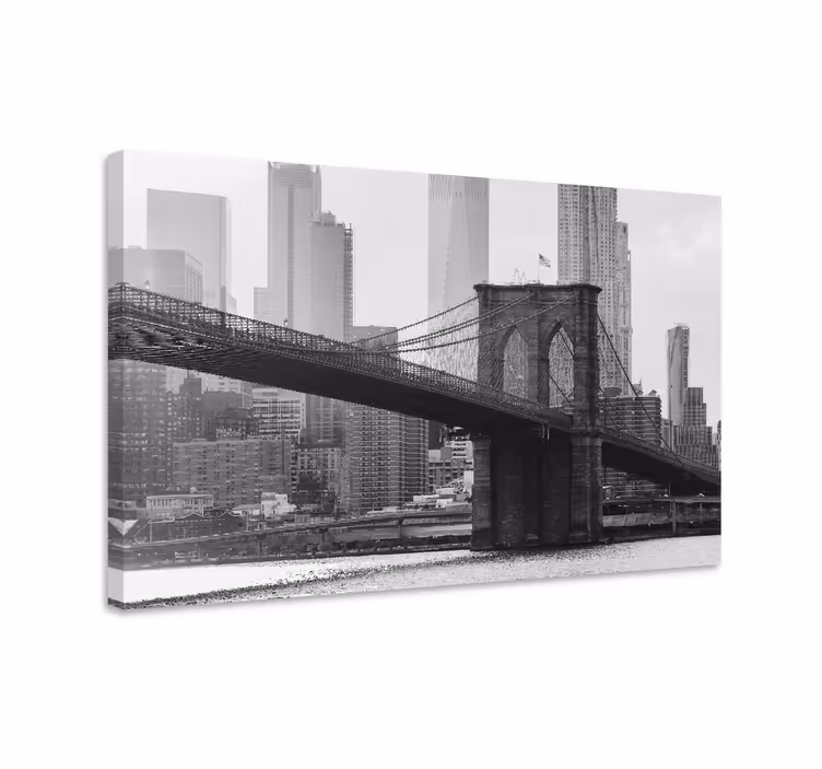 črno-beli odtisi na platnu brooklyn city - TenStickers