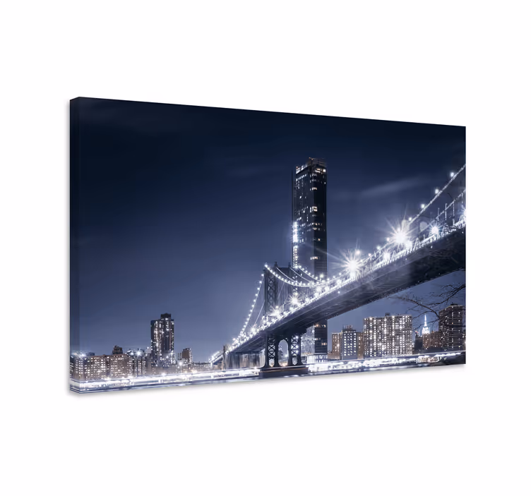 Brooklyn bridge lights platno z mestnimi motivi - TenStickers