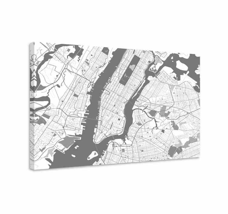 Zemljevid new yorka natisne platno - TenStickers