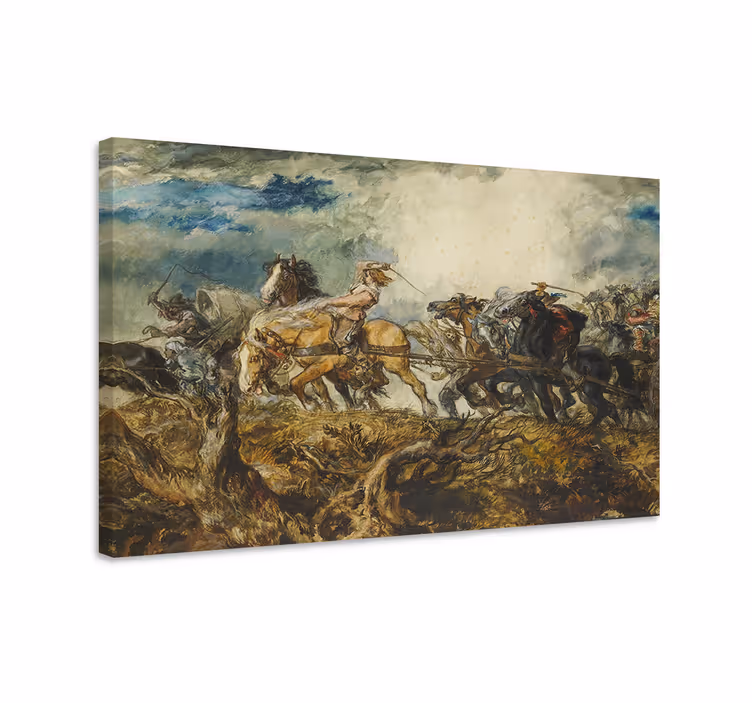 Historic horse riders platno slika konj - TenStickers