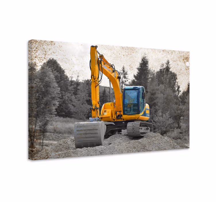Excavator in action na platnu za šport - TenStickers