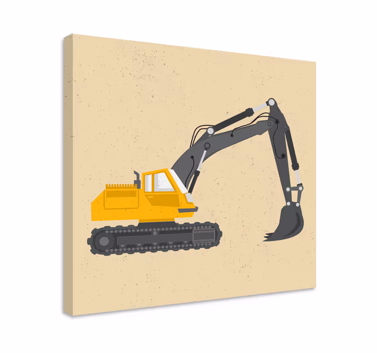 Platno za risanje rumenega bagra - TenStickers