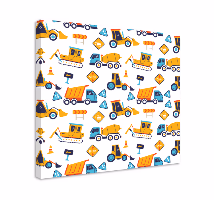 Risanka gradbišče vrtec platno - TenStickers