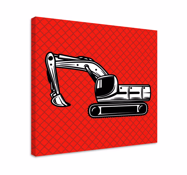 Excavator construction vehicle na platnu za šport - TenStickers