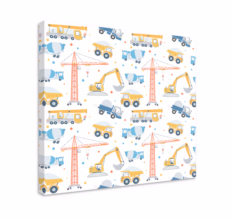 Construction vehicles play na platnu športnih motivov - TenStickers