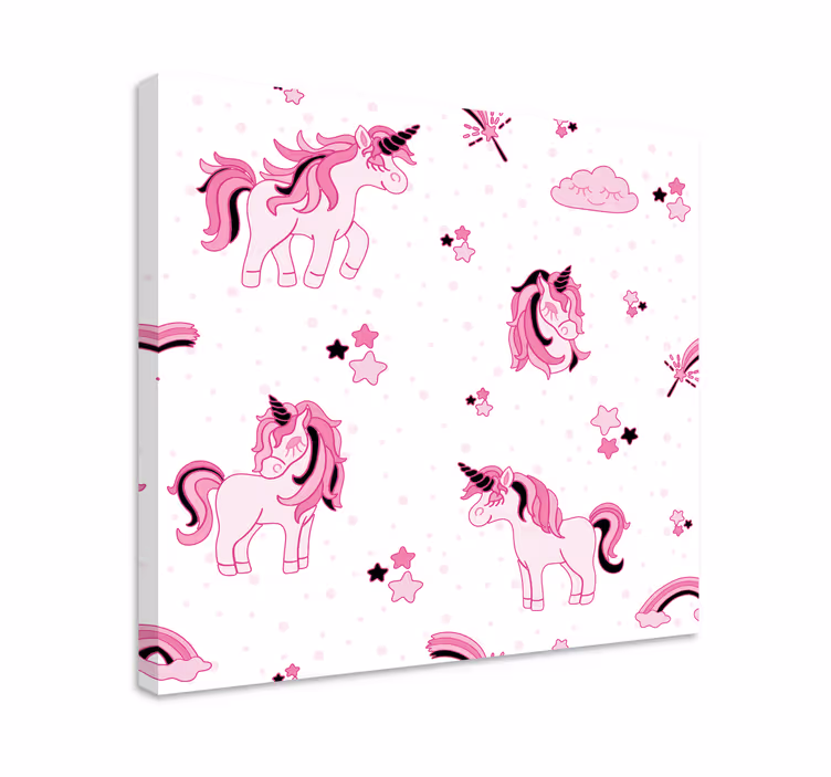 Cute unicorn patterns platno s sliko samoroga - TenStickers